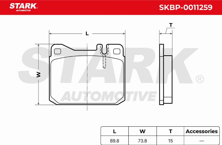 Stark SKBP-0011259 - Kit de plaquettes de frein, frein à disque cwaw.fr