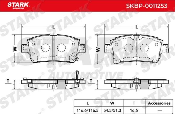 Stark SKBP-0011253 - Kit de plaquettes de frein, frein à disque cwaw.fr