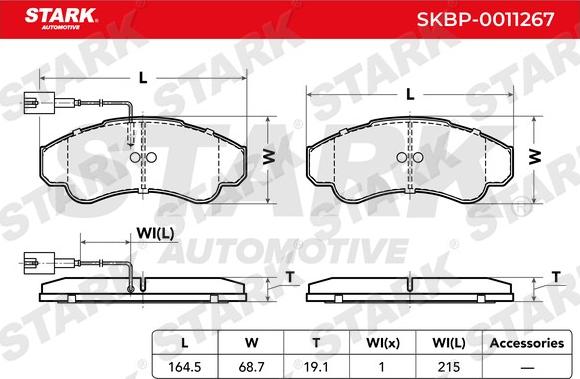 Stark SKBP-0011267 - Kit de plaquettes de frein, frein à disque cwaw.fr