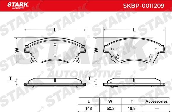 Stark SKBP-0011209 - Kit de plaquettes de frein, frein à disque cwaw.fr