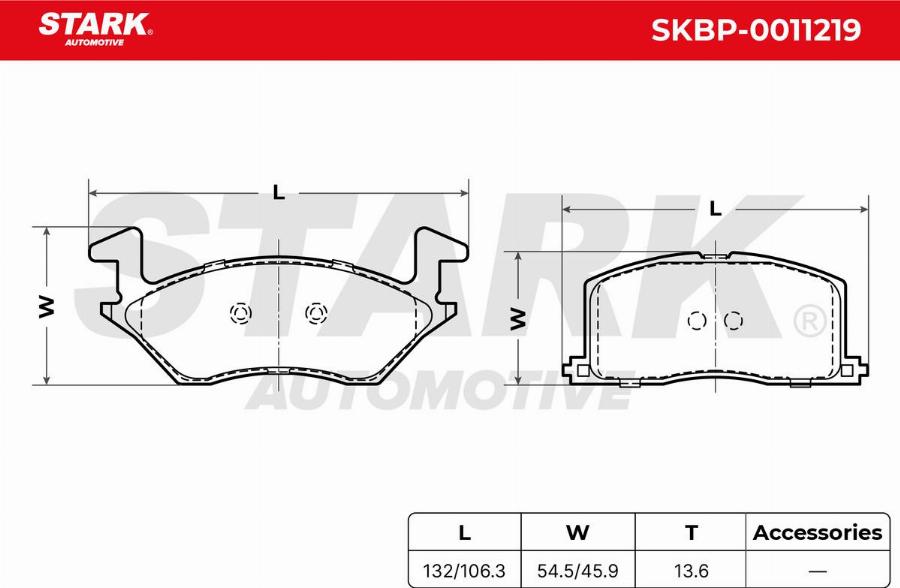 Stark SKBP-0011219 - Kit de plaquettes de frein, frein à disque cwaw.fr