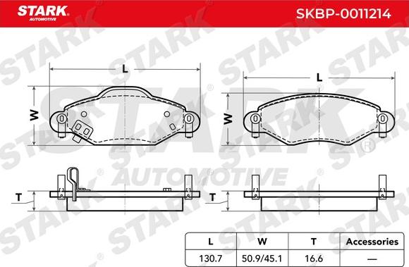 Stark SKBP-0011214 - Kit de plaquettes de frein, frein à disque cwaw.fr