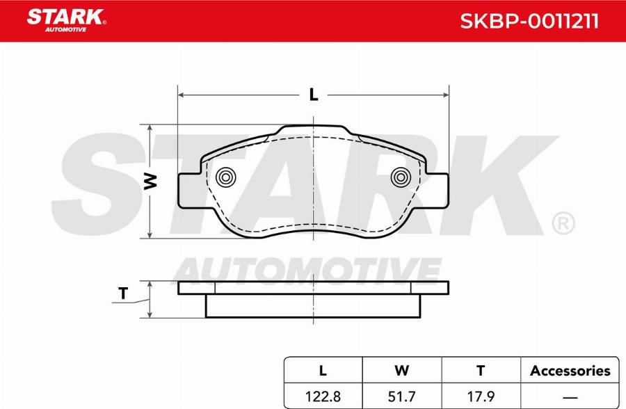 Stark SKBP-0011211 - Kit de plaquettes de frein, frein à disque cwaw.fr