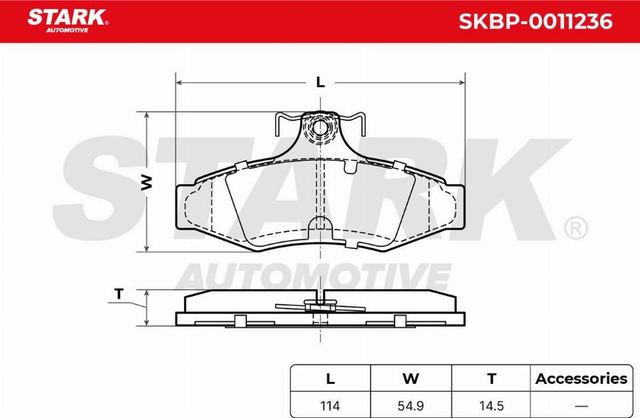 Stark SKBP-0011236 - Kit de plaquettes de frein, frein à disque cwaw.fr