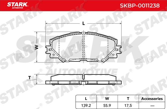 Stark SKBP-0011238 - Kit de plaquettes de frein, frein à disque cwaw.fr