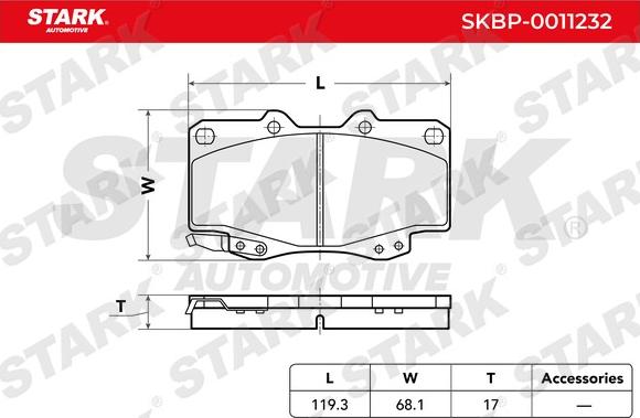 Stark SKBP-0011232 - Kit de plaquettes de frein, frein à disque cwaw.fr