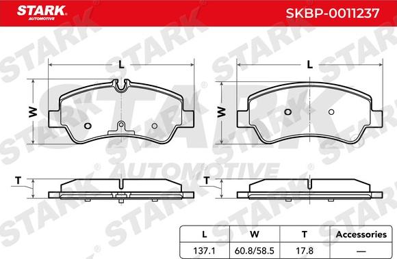 Stark SKBP-0011237 - Kit de plaquettes de frein, frein à disque cwaw.fr