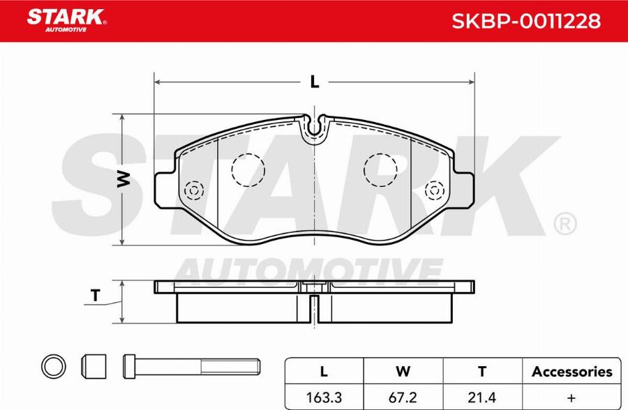 Stark SKBP-0011228 - Kit de plaquettes de frein, frein à disque cwaw.fr