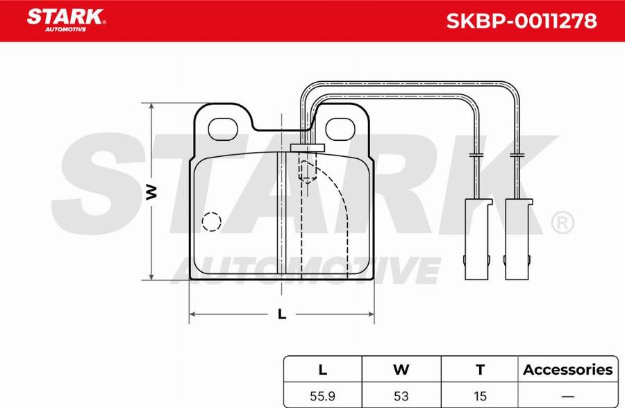 Stark SKBP-0011278 - Kit de plaquettes de frein, frein à disque cwaw.fr