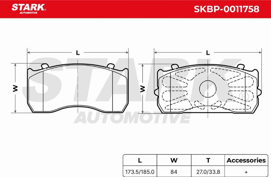 Stark SKBP-0011758 - Kit de plaquettes de frein, frein à disque cwaw.fr