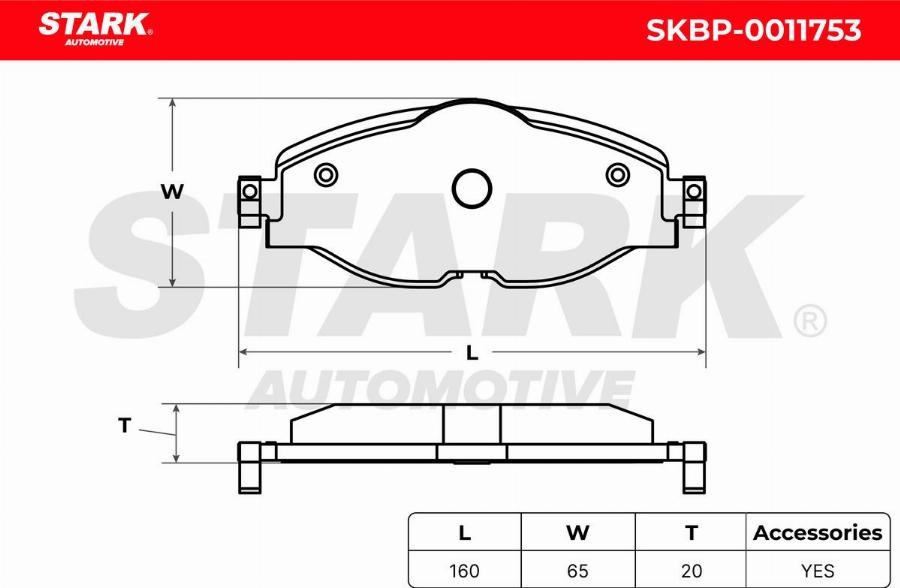 Stark SKBP-0011753 - Kit de plaquettes de frein, frein à disque cwaw.fr