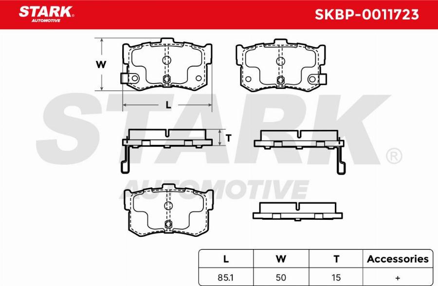 Stark SKBP-0011723 - Kit de plaquettes de frein, frein à disque cwaw.fr