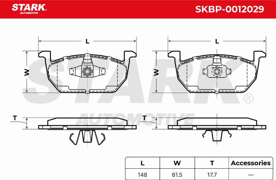 Stark SKBP-0012029 - Kit de plaquettes de frein, frein à disque cwaw.fr