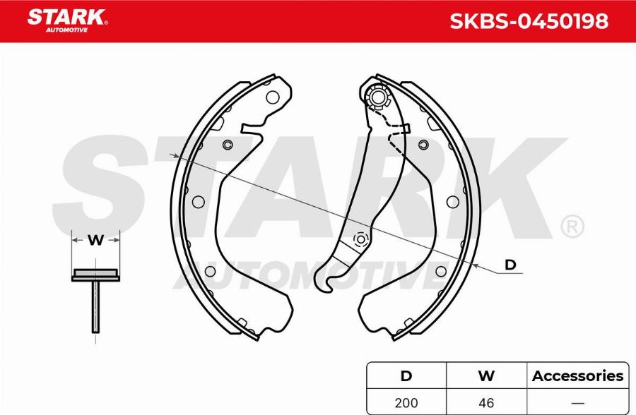 Stark SKBS-0450198 - Jeu de mâchoires de frein cwaw.fr