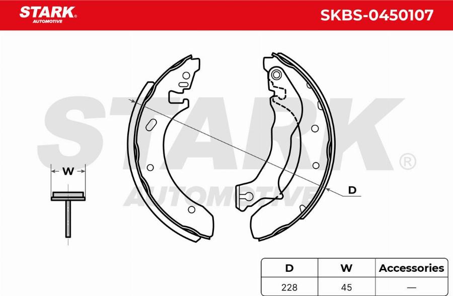 Stark SKBS-0450107 - Jeu de mâchoires de frein cwaw.fr