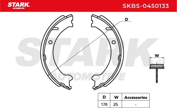 Stark SKBS-0450133 - Jeu de mâchoires de frein, frein de stationnement cwaw.fr