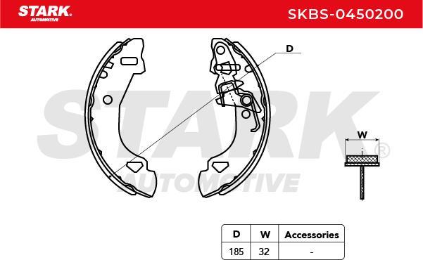 Stark SKBS-0450200 - Jeu de mâchoires de frein cwaw.fr