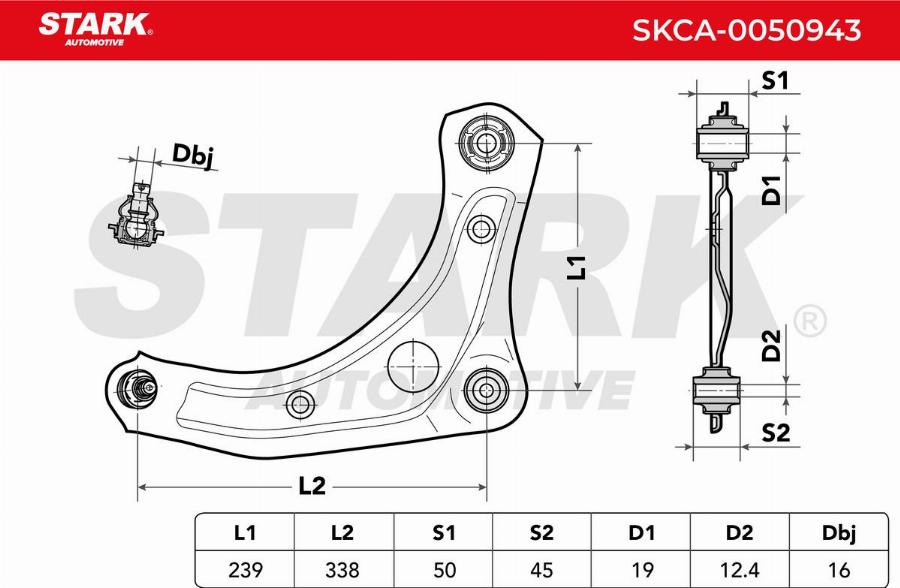 Stark SKCA-0050943 - Bras de liaison, suspension de roue cwaw.fr