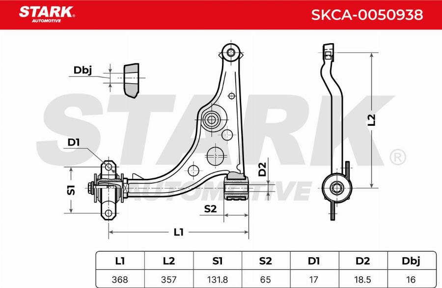 Stark SKCA-0050938 - Bras de liaison, suspension de roue cwaw.fr