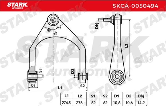 Stark SKCA-0050494 - Bras de liaison, suspension de roue cwaw.fr