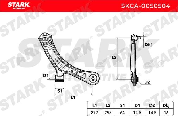 Stark SKCA-0050504 - Bras de liaison, suspension de roue cwaw.fr