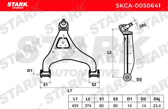 Stark SKCA-0050641 - Bras de liaison, suspension de roue cwaw.fr