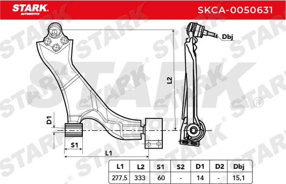 Stark SKCA-0050631 - Bras de liaison, suspension de roue cwaw.fr