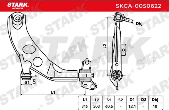 Stark SKCA-0050622 - Bras de liaison, suspension de roue cwaw.fr