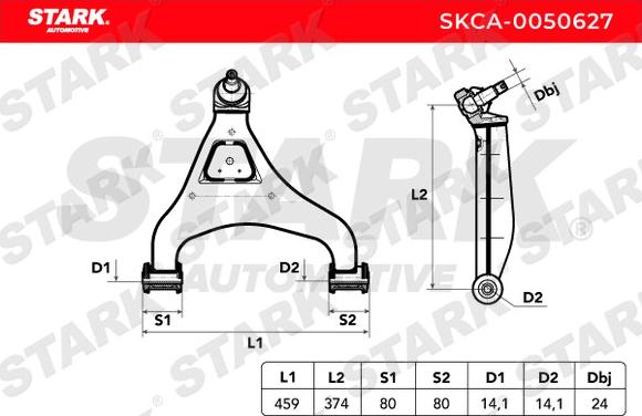 Stark SKCA-0050627 - Bras de liaison, suspension de roue cwaw.fr