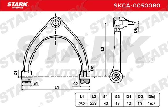 Stark SKCA-0050080 - Bras de liaison, suspension de roue cwaw.fr