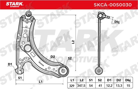 Stark SKCA-0050030 - Bras de liaison, suspension de roue cwaw.fr