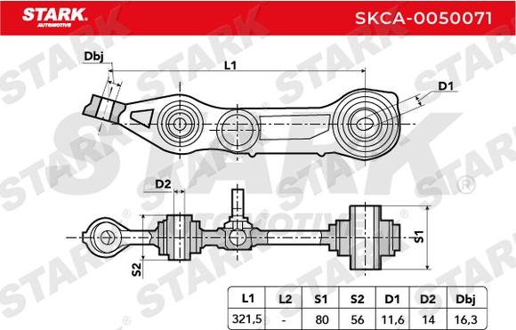 Stark SKCA-0050071 - Bras de liaison, suspension de roue cwaw.fr