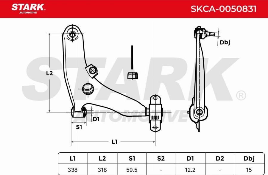 Stark SKCA-0050831 - Bras de liaison, suspension de roue cwaw.fr