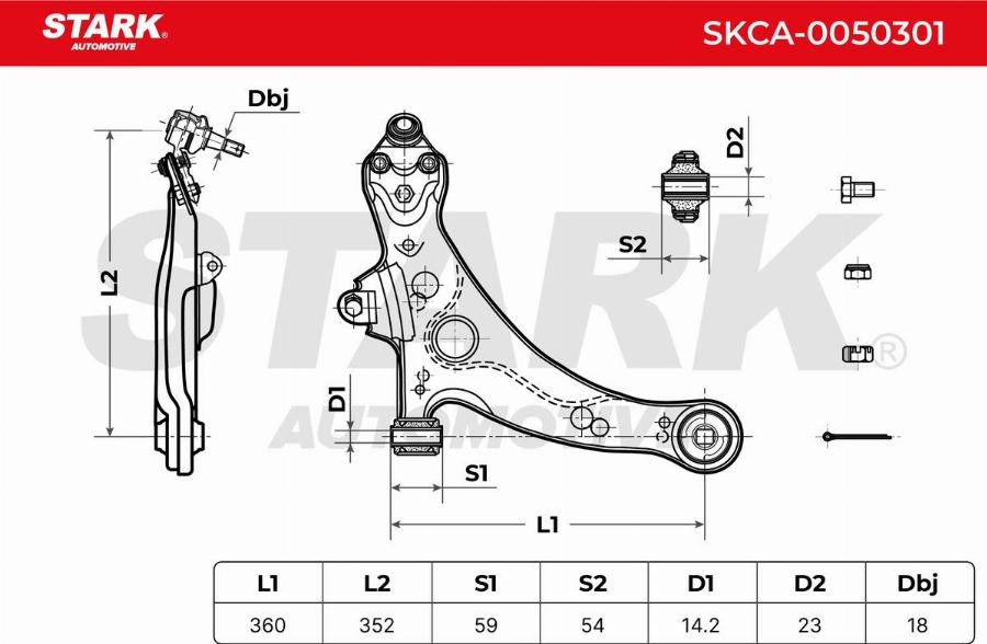 Stark SKCA-0050301 - Bras de liaison, suspension de roue cwaw.fr