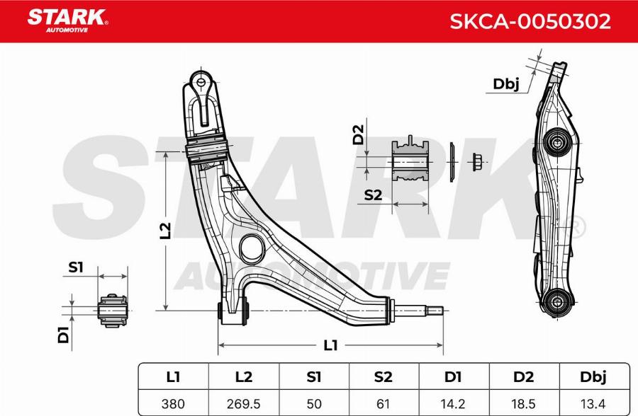 Stark SKCA-0050302 - Bras de liaison, suspension de roue cwaw.fr