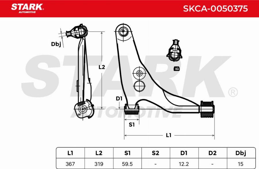 Stark SKCA-0050375 - Bras de liaison, suspension de roue cwaw.fr