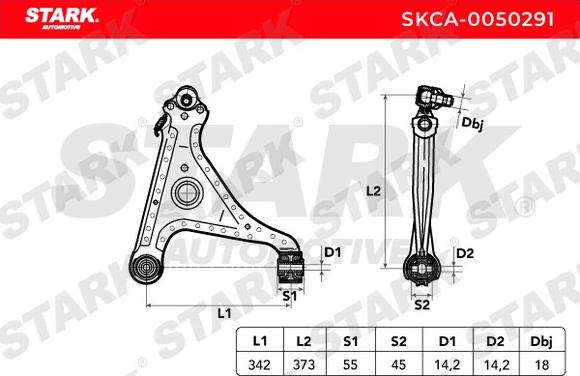 Stark SKCA-0050291 - Bras de liaison, suspension de roue cwaw.fr