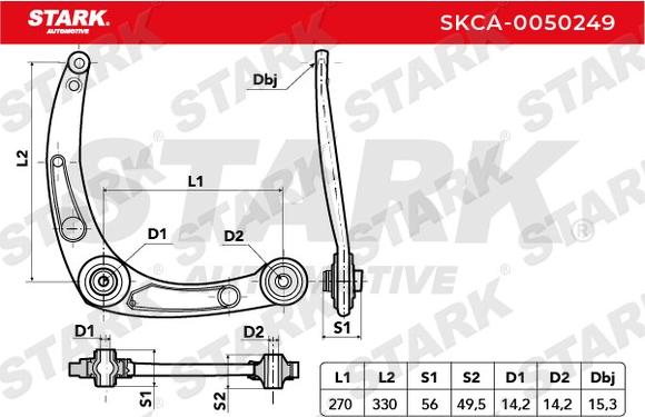 Stark SKCA-0050249 - Bras de liaison, suspension de roue cwaw.fr