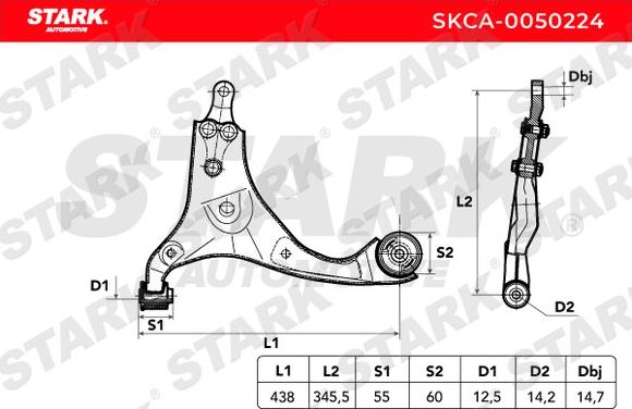 Stark SKCA-0050224 - Bras de liaison, suspension de roue cwaw.fr