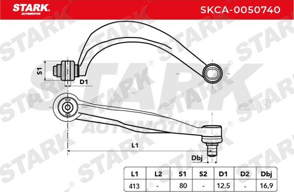 Stark SKCA-0050740 - Bras de liaison, suspension de roue cwaw.fr