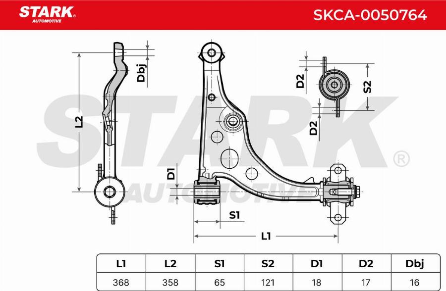 Stark SKCA-0050764 - Bras de liaison, suspension de roue cwaw.fr