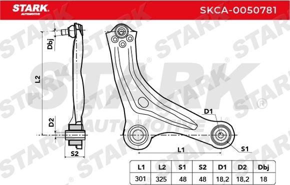 Stark SKCA-0050781 - Bras de liaison, suspension de roue cwaw.fr