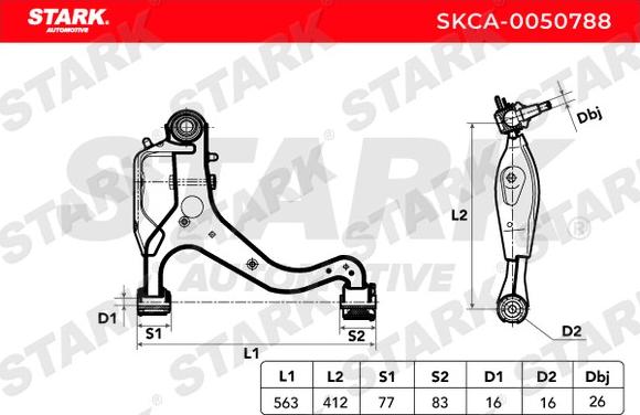 Stark SKCA-0050788 - Bras de liaison, suspension de roue cwaw.fr