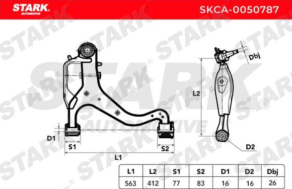 Stark SKCA-0050787 - Bras de liaison, suspension de roue cwaw.fr