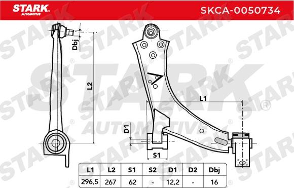 Stark SKCA-0050734 - Bras de liaison, suspension de roue cwaw.fr