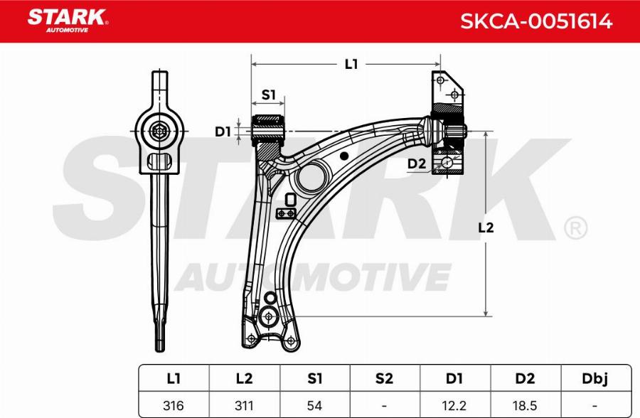 Stark SKCA-0051614 - Bras de liaison, suspension de roue cwaw.fr