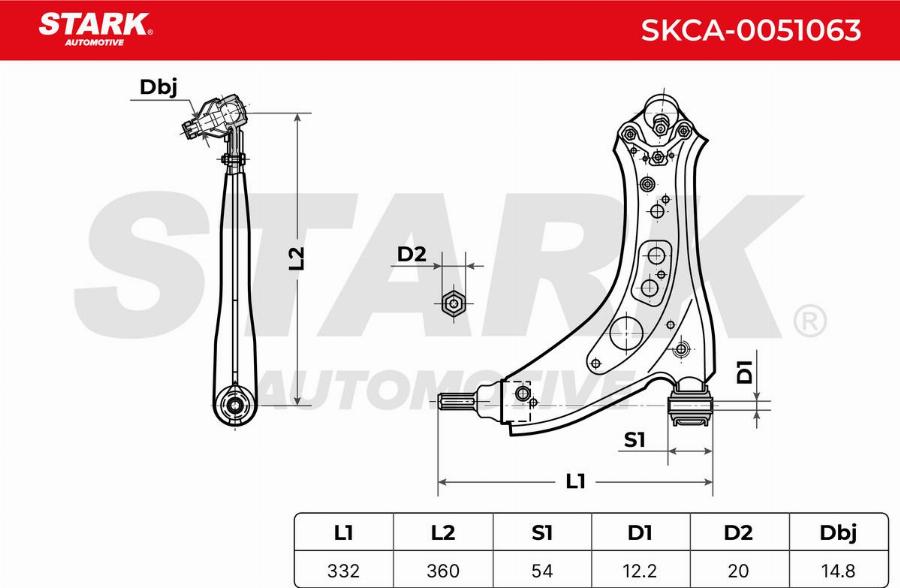 Stark SKCA-0051063 - Bras de liaison, suspension de roue cwaw.fr