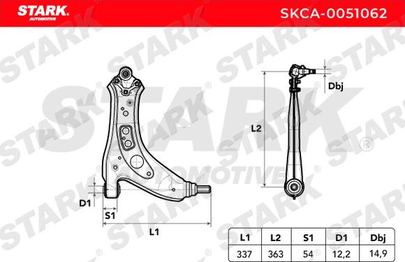 Stark SKCA-0051062 - Bras de liaison, suspension de roue cwaw.fr