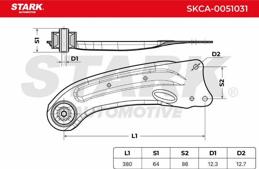 Stark SKCA-0051031 - Bras de liaison, suspension de roue cwaw.fr