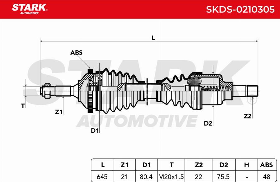 Stark SKDS-0210305 - Arbre de transmission cwaw.fr